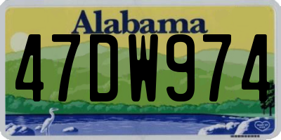 AL license plate 47DW974