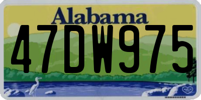 AL license plate 47DW975