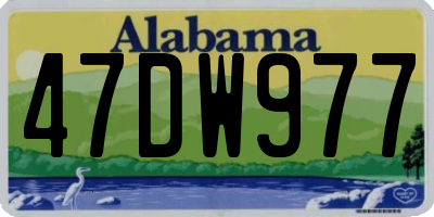 AL license plate 47DW977