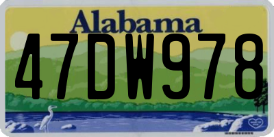 AL license plate 47DW978