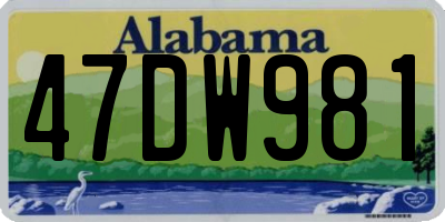 AL license plate 47DW981