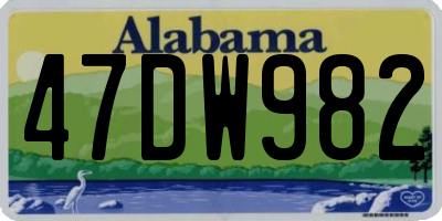 AL license plate 47DW982