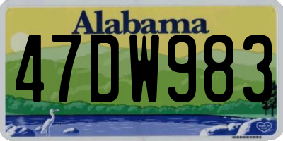 AL license plate 47DW983