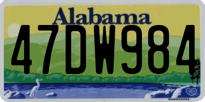 AL license plate 47DW984