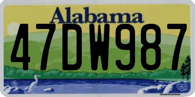 AL license plate 47DW987