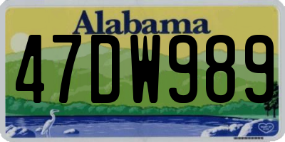 AL license plate 47DW989