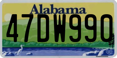 AL license plate 47DW990