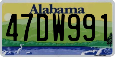 AL license plate 47DW991