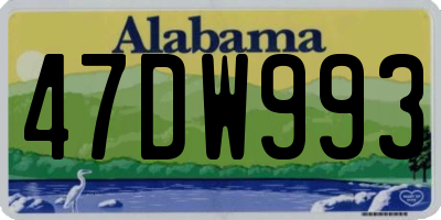 AL license plate 47DW993