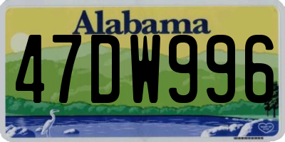AL license plate 47DW996