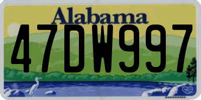 AL license plate 47DW997