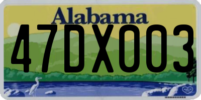 AL license plate 47DX003