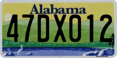 AL license plate 47DX012