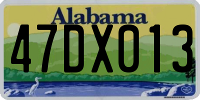 AL license plate 47DX013
