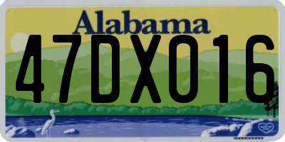 AL license plate 47DX016
