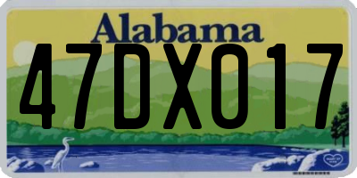 AL license plate 47DX017
