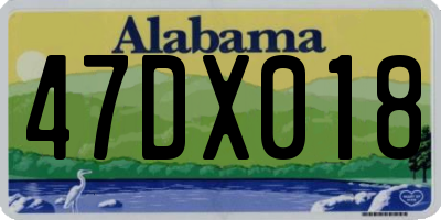 AL license plate 47DX018