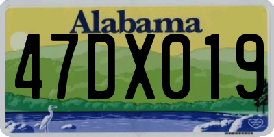 AL license plate 47DX019