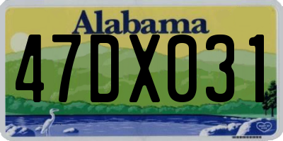 AL license plate 47DX031