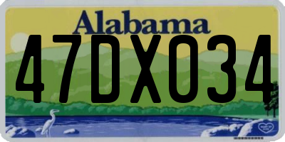 AL license plate 47DX034
