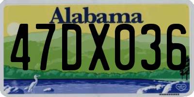 AL license plate 47DX036