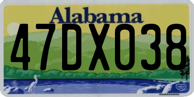 AL license plate 47DX038