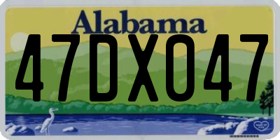 AL license plate 47DX047