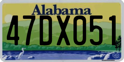 AL license plate 47DX051