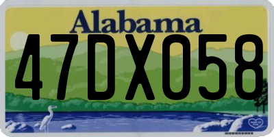 AL license plate 47DX058