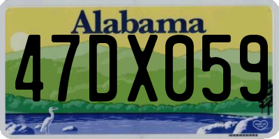 AL license plate 47DX059