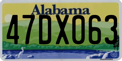 AL license plate 47DX063