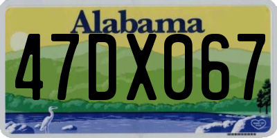 AL license plate 47DX067