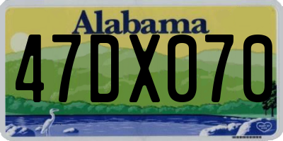 AL license plate 47DX070