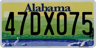 AL license plate 47DX075