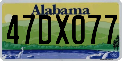 AL license plate 47DX077