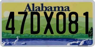 AL license plate 47DX081