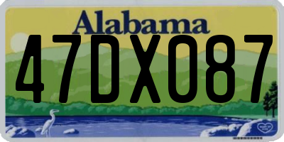 AL license plate 47DX087