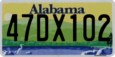 AL license plate 47DX102