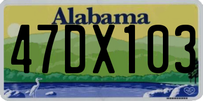 AL license plate 47DX103