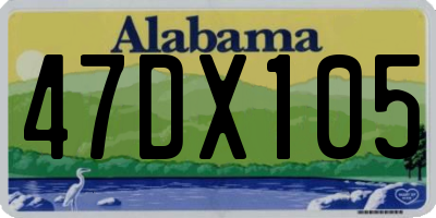 AL license plate 47DX105