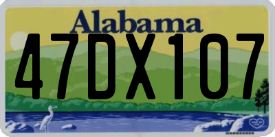 AL license plate 47DX107