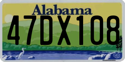 AL license plate 47DX108