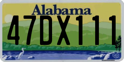 AL license plate 47DX111