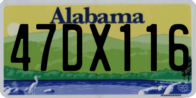 AL license plate 47DX116