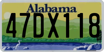 AL license plate 47DX118