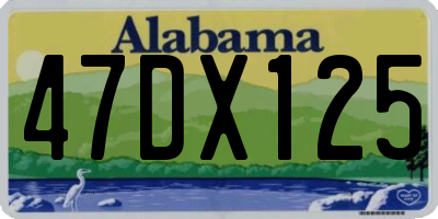 AL license plate 47DX125