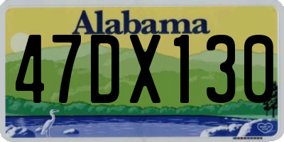 AL license plate 47DX130