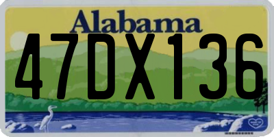 AL license plate 47DX136