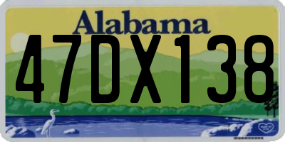 AL license plate 47DX138
