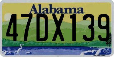 AL license plate 47DX139
